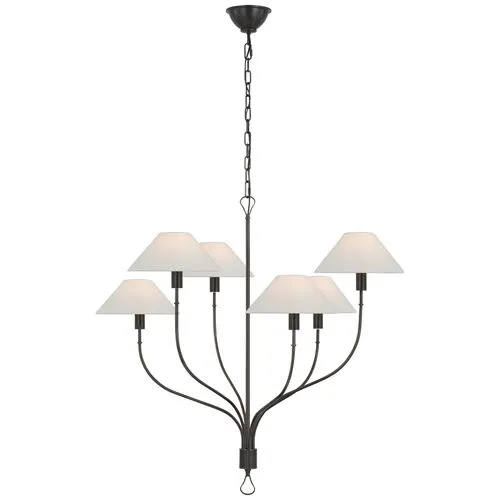 Visual Comfort - Griffin Large Staggered Tail Chandelier - Brown