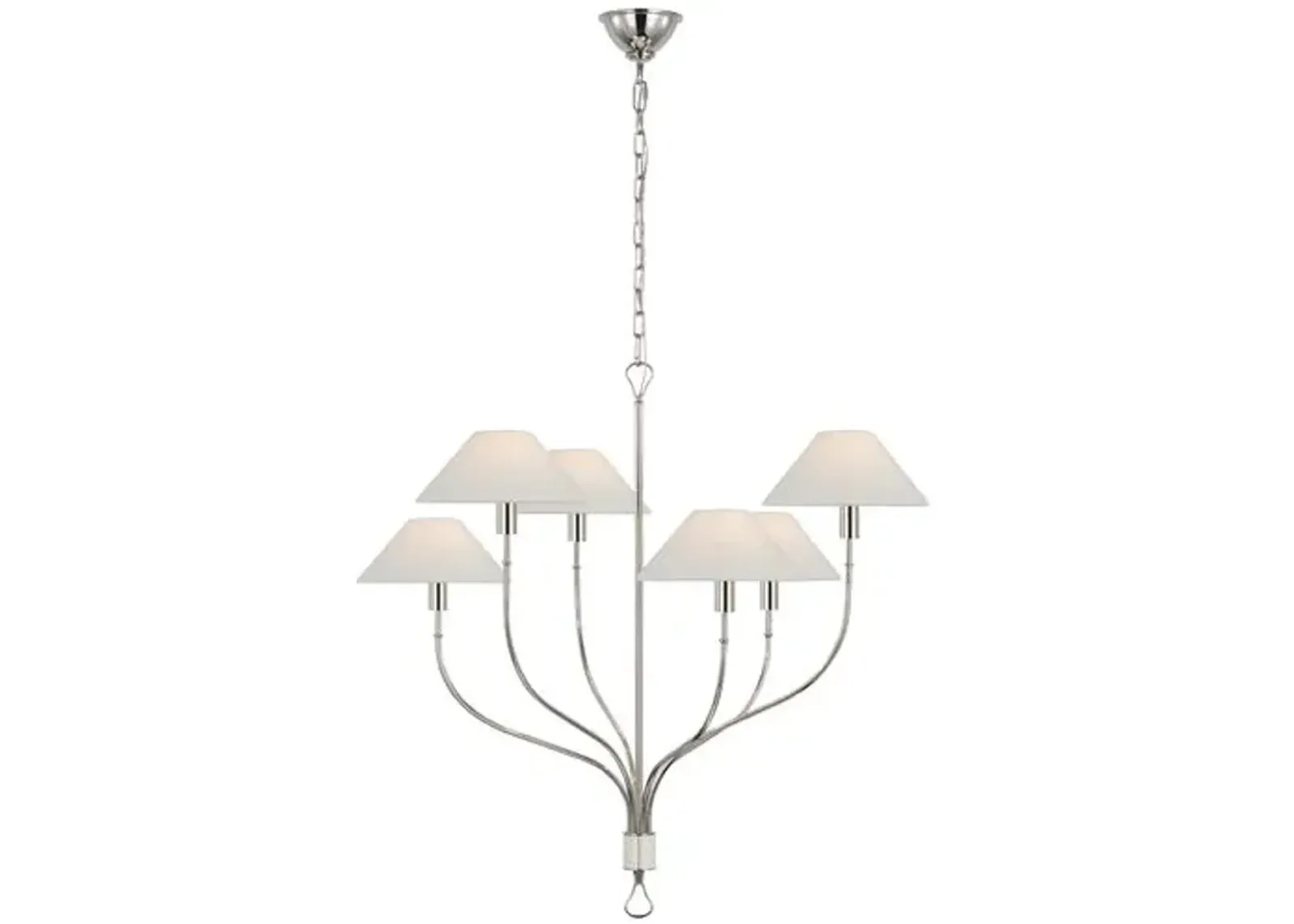 Visual Comfort - Griffin Large Staggered Tail Chandelier - Silver