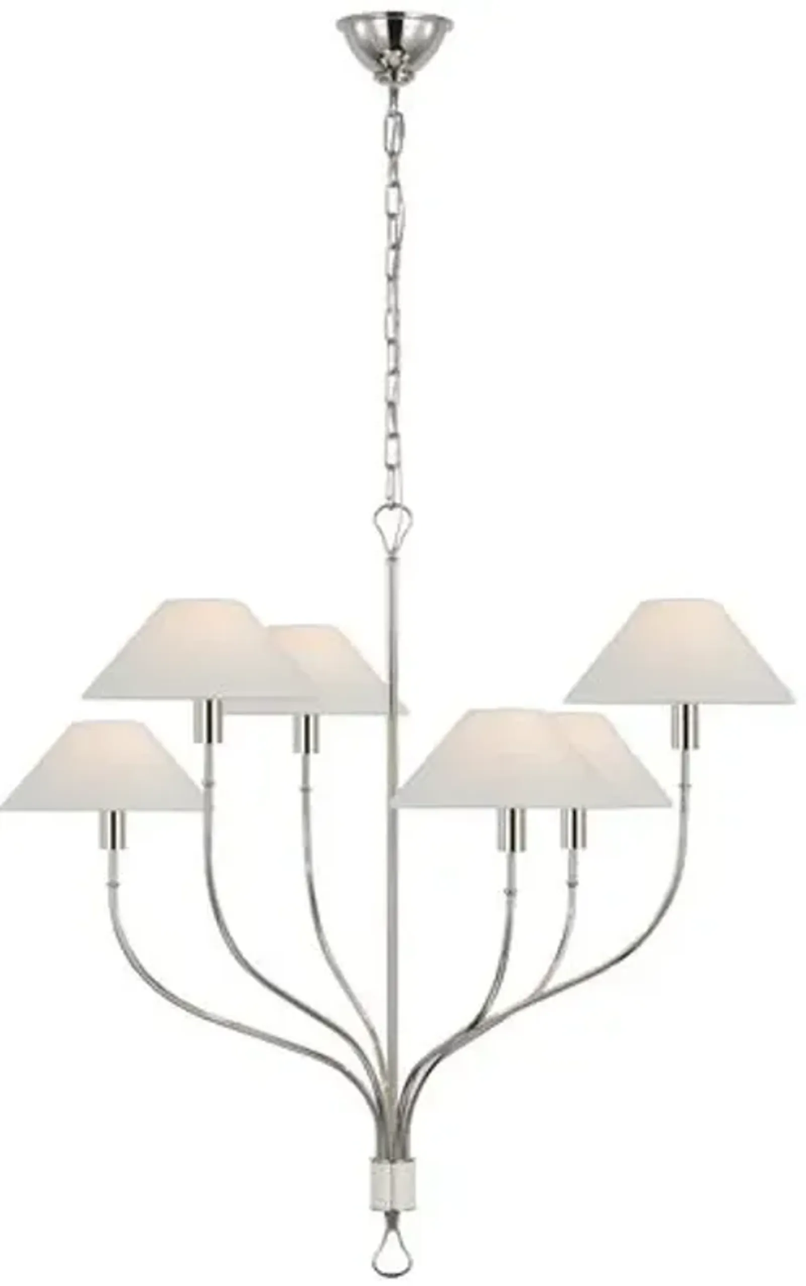 Visual Comfort - Griffin Large Staggered Tail Chandelier - Silver