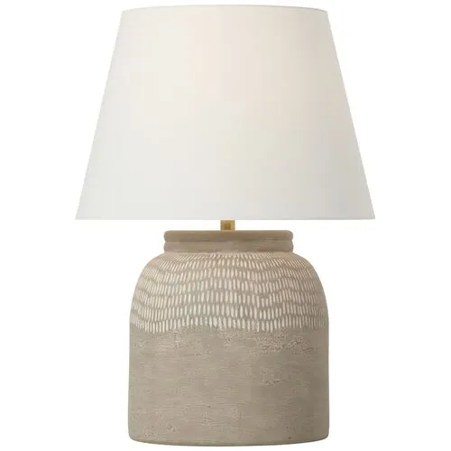 Visual Comfort - Indra Medium Ceramic Table Lamp - Silt Grey - Gray