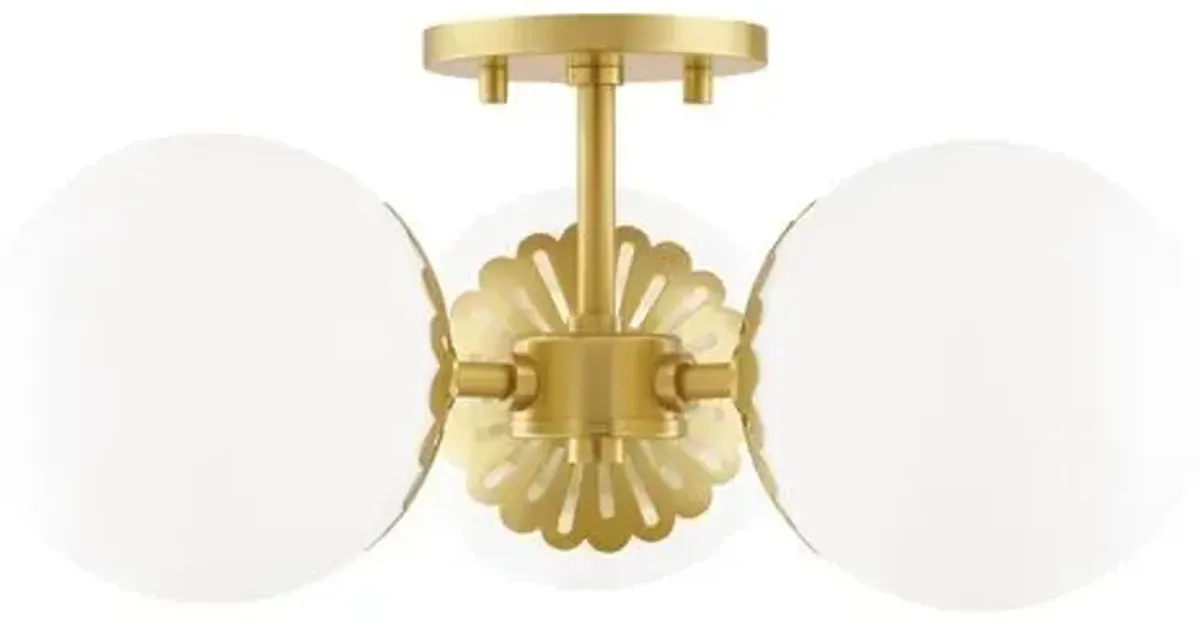 Paisley Semi Flush Mount - Gold