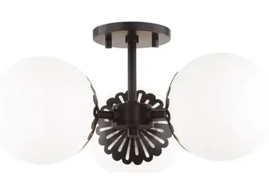 Paisley Semi Flush Mount - Black