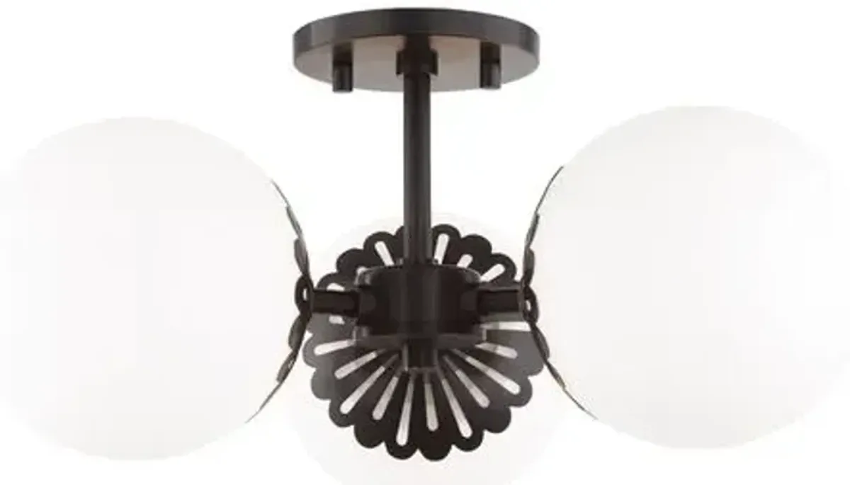 Paisley Semi Flush Mount - Black