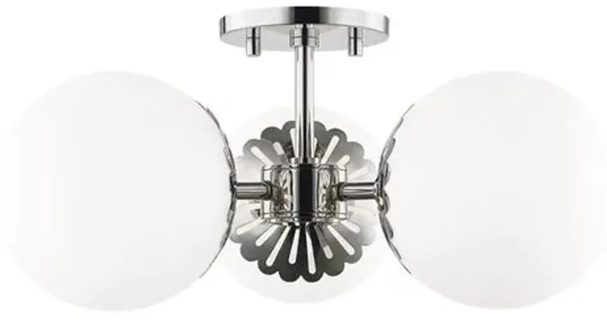 Paisley Semi Flush Mount - Silver