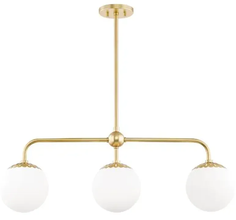 Paisley Linear Chandelier - Gold