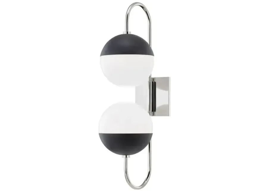 Ryker 2-Light Curved Wall Sconce - Black