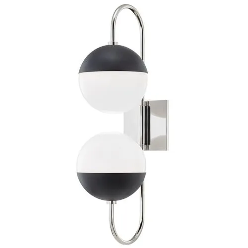 Ryker 2-Light Curved Wall Sconce - Black