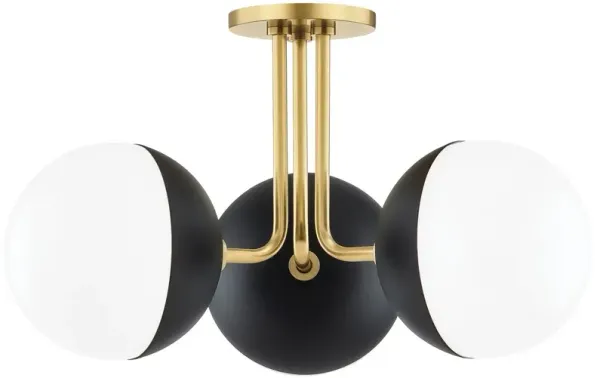 Ryker Small Semi Flush Mount - Black