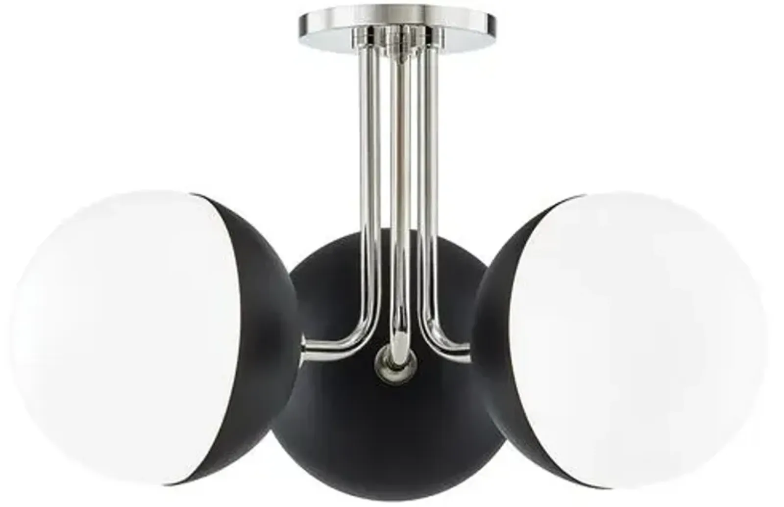 Ryker Small Semi Flush Mount - Black