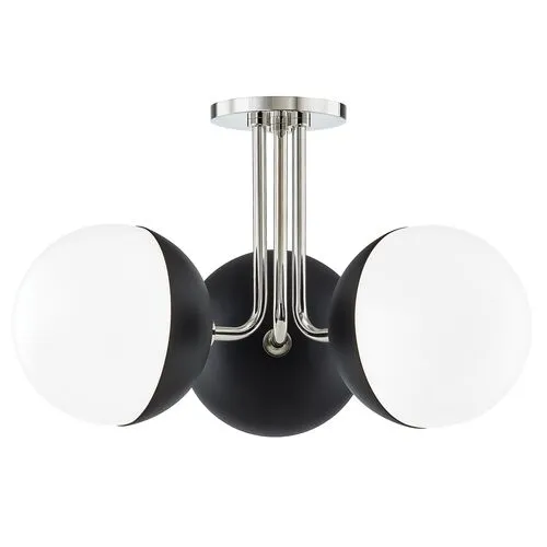 Ryker Small Semi Flush Mount - Black