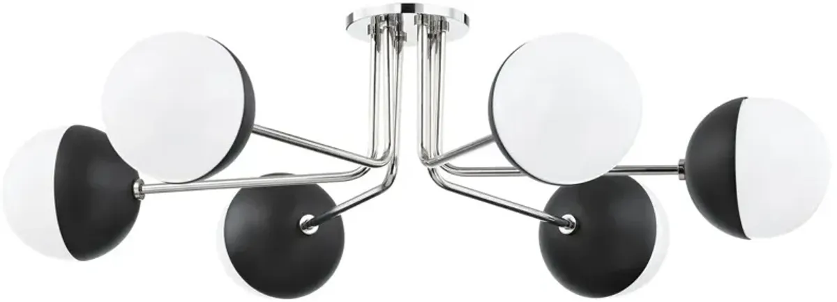 Ryker Large Semi Flush Mount - Silver