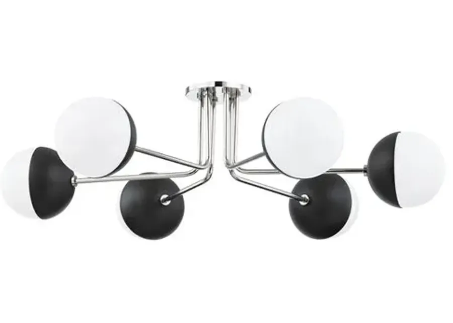 Ryker Large Semi Flush Mount - Silver