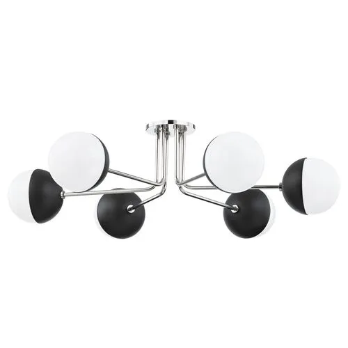 Ryker Large Semi Flush Mount - Silver