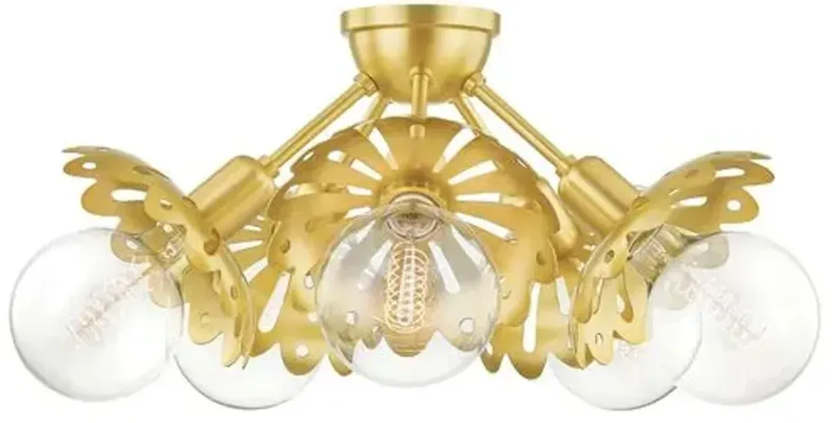 Amina Semi Flush Mount - Gold