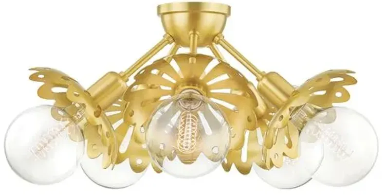 Amina Semi Flush Mount - Gold