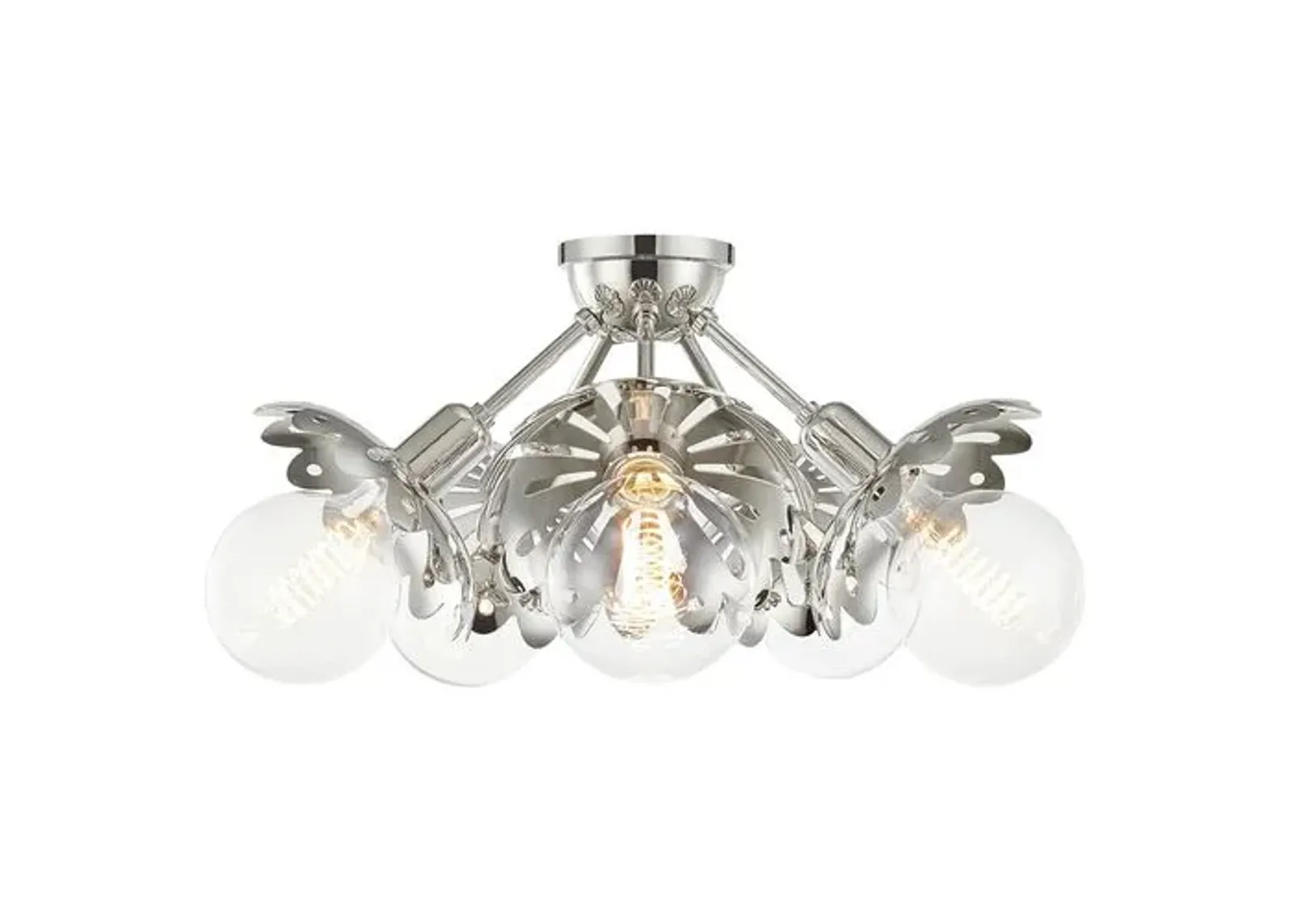 Amina Semi Flush Mount - Silver