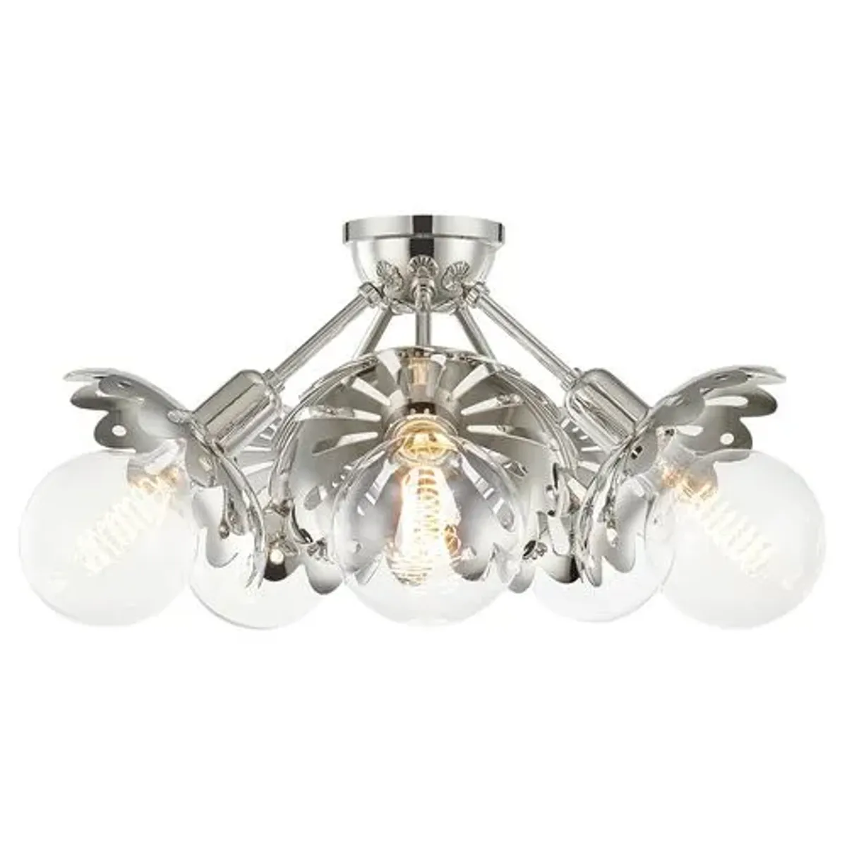 Amina Semi Flush Mount - Silver