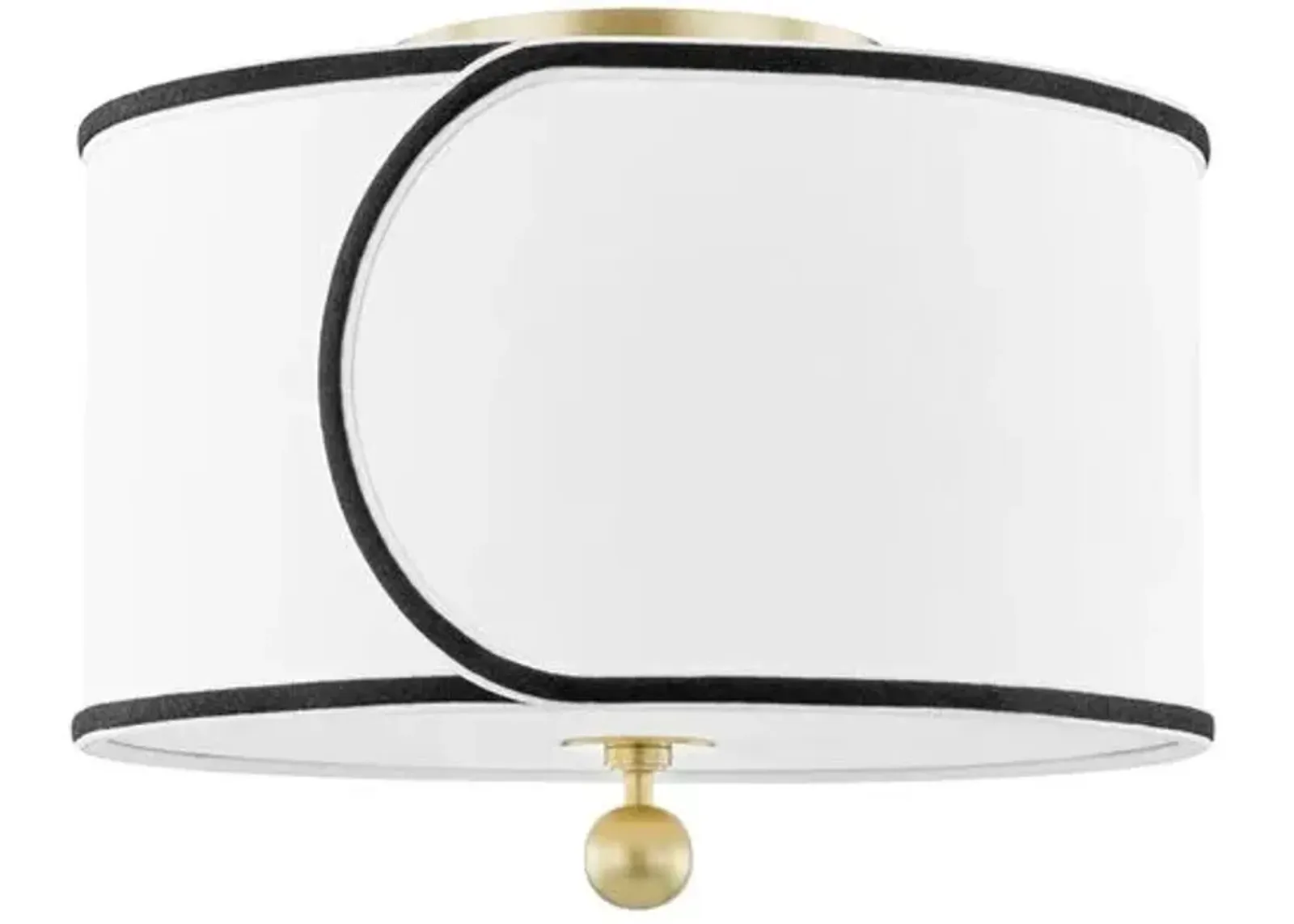 Ziya Belgian Linen Semi Flush Mount - White