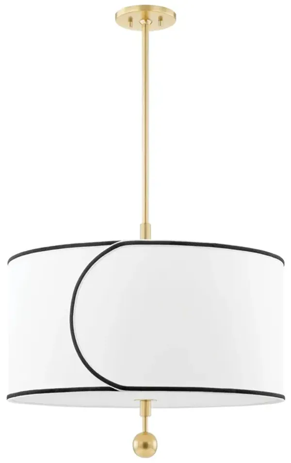 Ziya Belgian Linen Chandelier - Gold