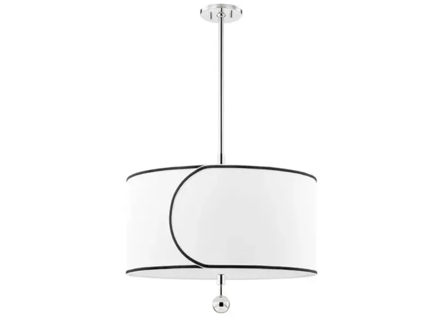 Ziya Belgian Linen Chandelier - Silver