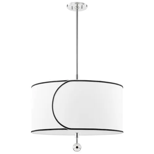 Ziya Belgian Linen Chandelier - Silver