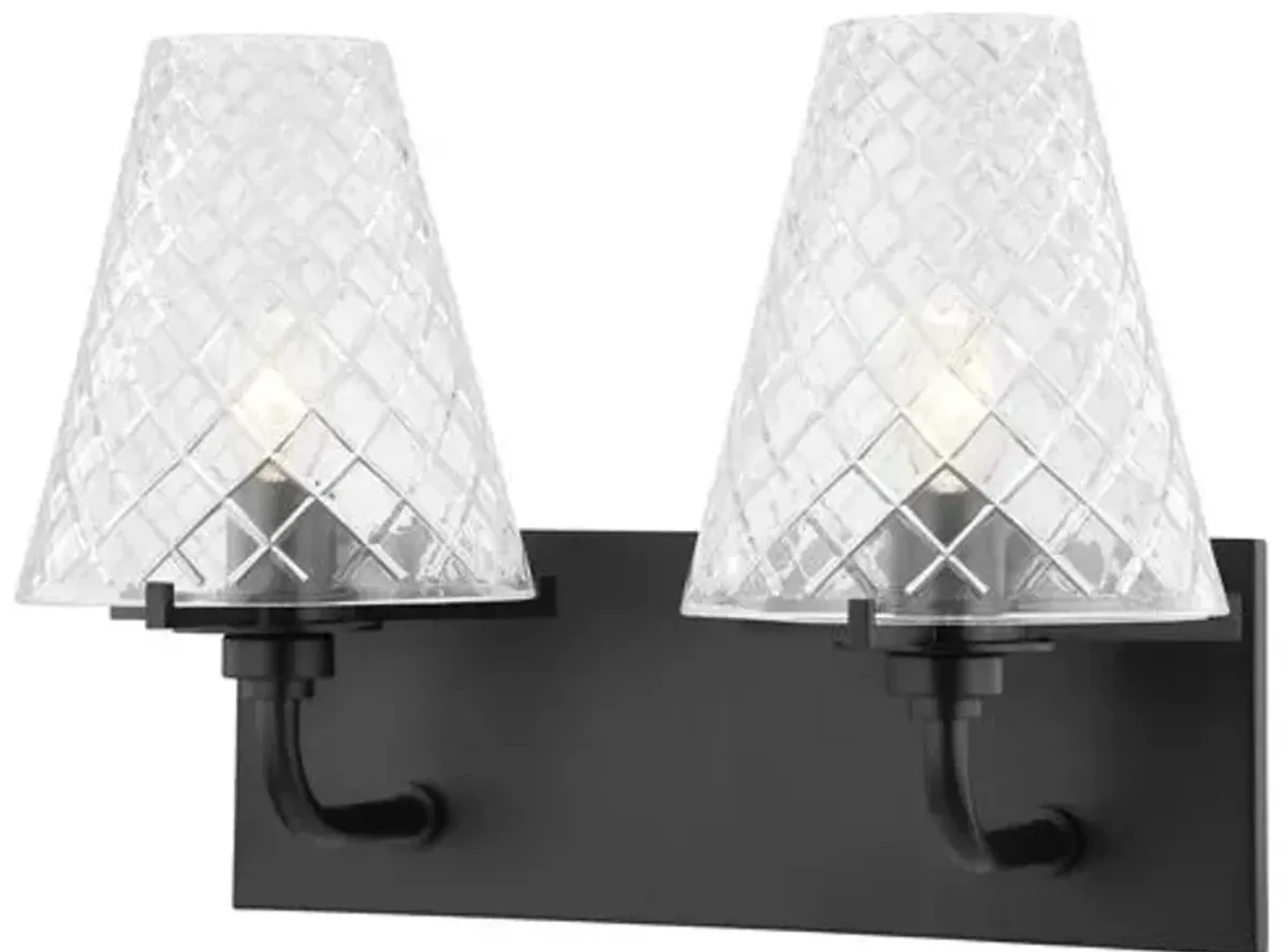 Isha 2-Light Bath Sconce - Black