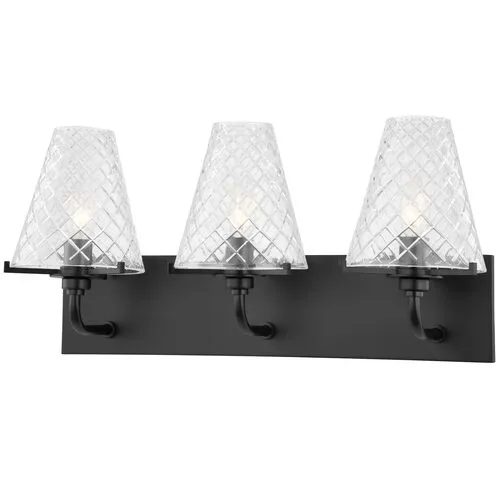 Isha 3-Light Bath Sconce - Black