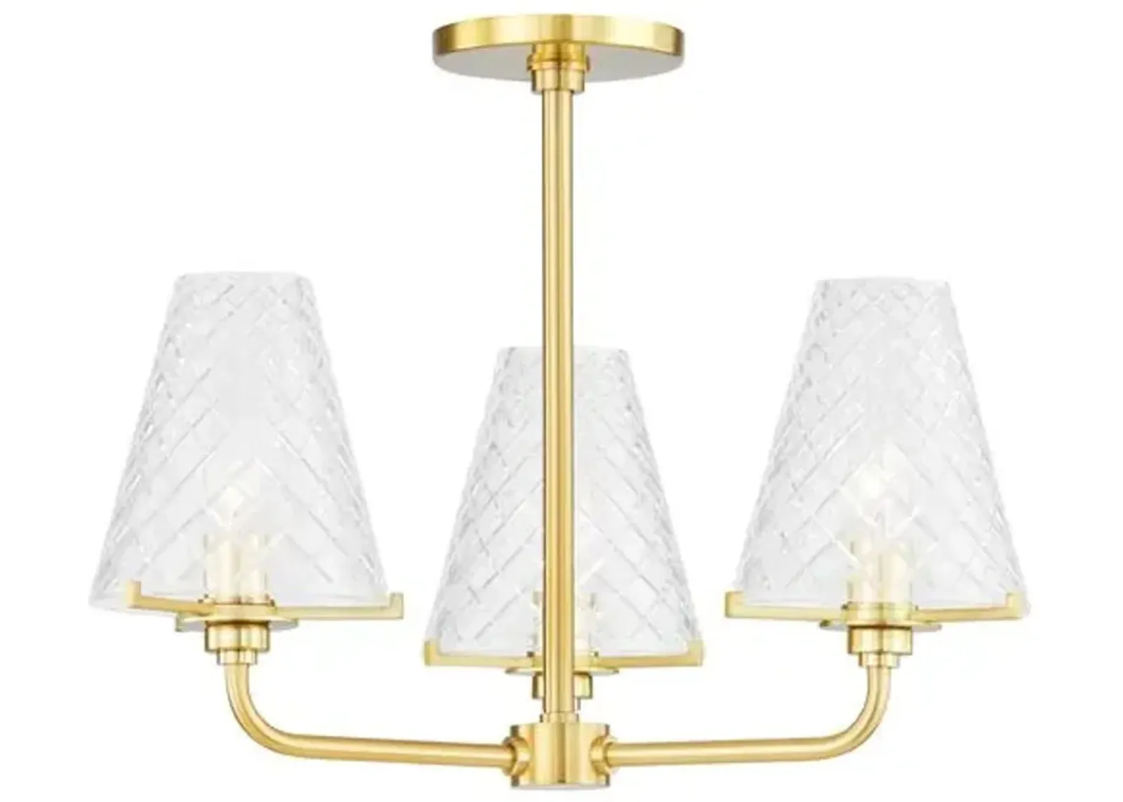 Isha Semi Flush Mount - Gold