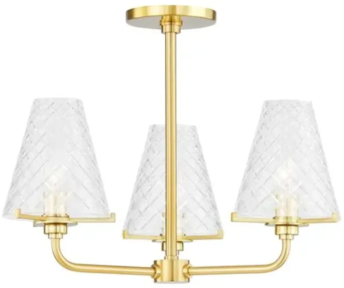 Isha Semi Flush Mount - Gold