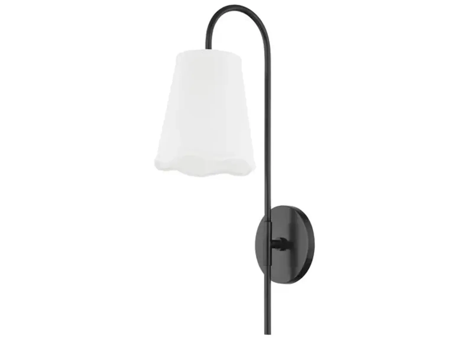 Drew Scallop Wall Sconce - Black