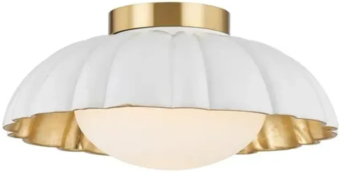 Penelope Flush Mount - Aged Brass - Gold