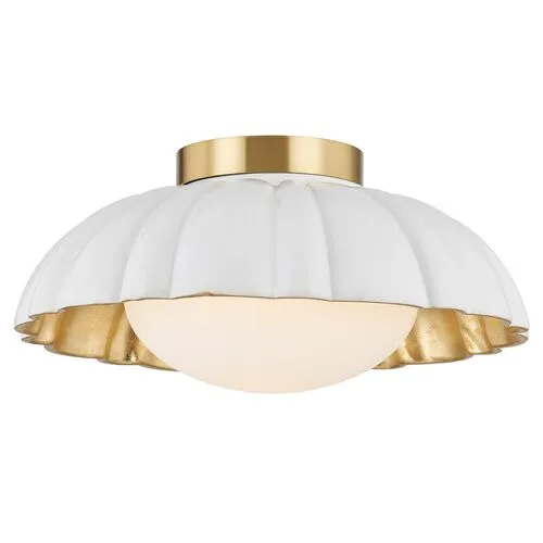 Penelope Flush Mount - Aged Brass - Gold