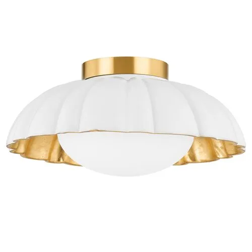 Penelope Flush Mount - Aged Brass - Gold