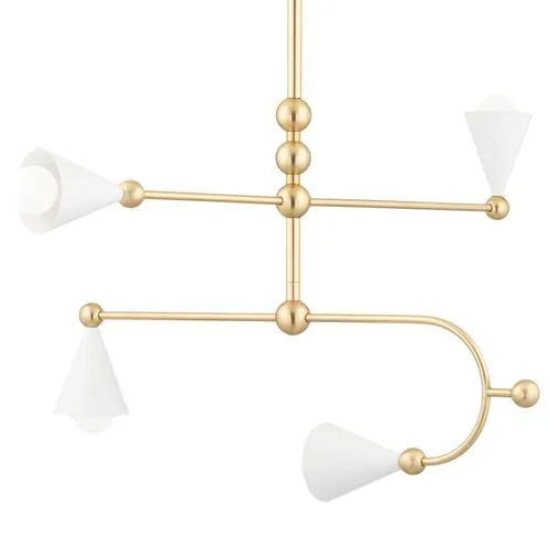 Hikari Small Chandelier - Aged Brass/Soft White - Dabito for Mitzi - Gold