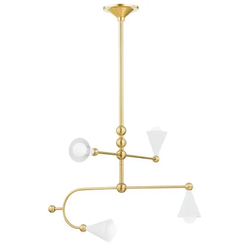 Hikari Small Chandelier - Aged Brass/Soft White - Dabito for Mitzi - Gold