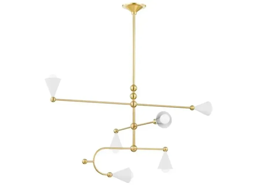 Hikari Large Chandelier - Aged Brass/Soft White - Dabito for Mitzi - Gold