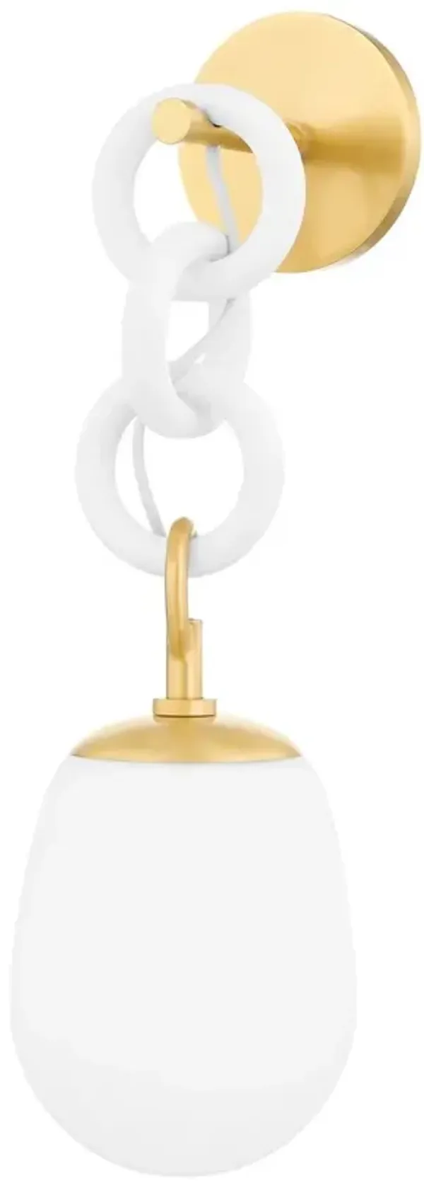 Marina Wall Sconce - Aged Brass/Textured White - Eny Lee Parker for Mitzi