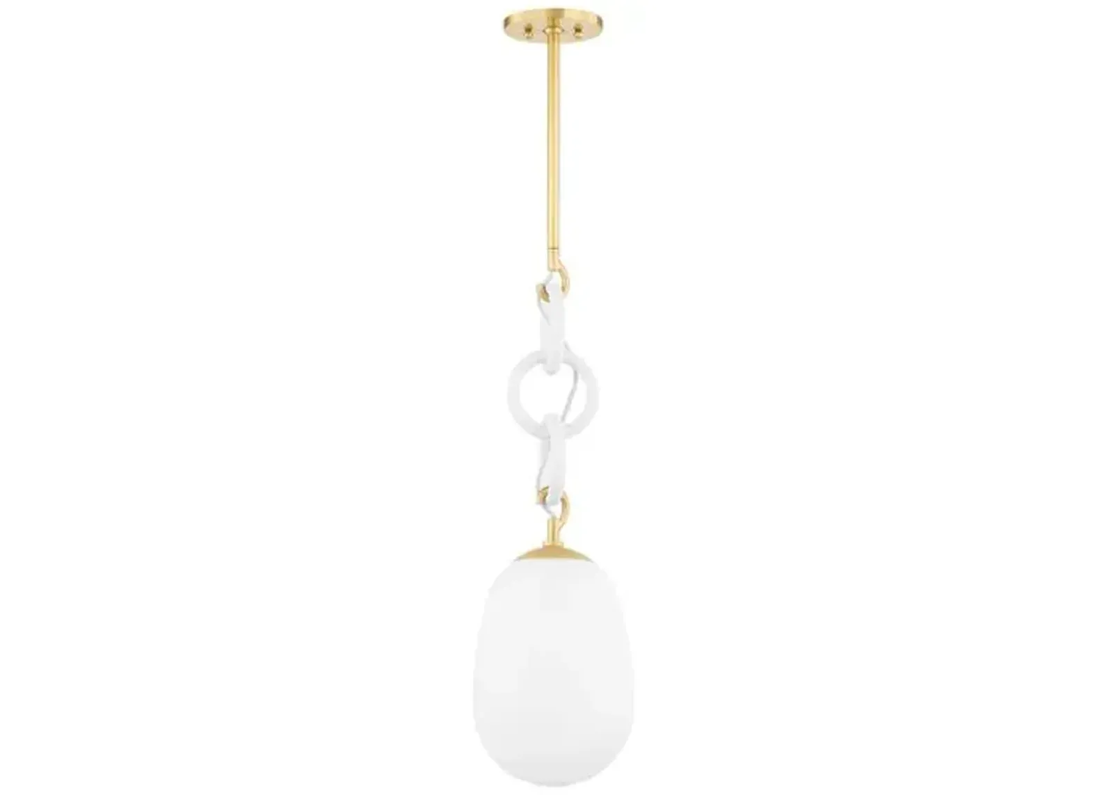 Marina Pendant - Aged Brass/Textured White - Eny Lee Parker for Mitzi