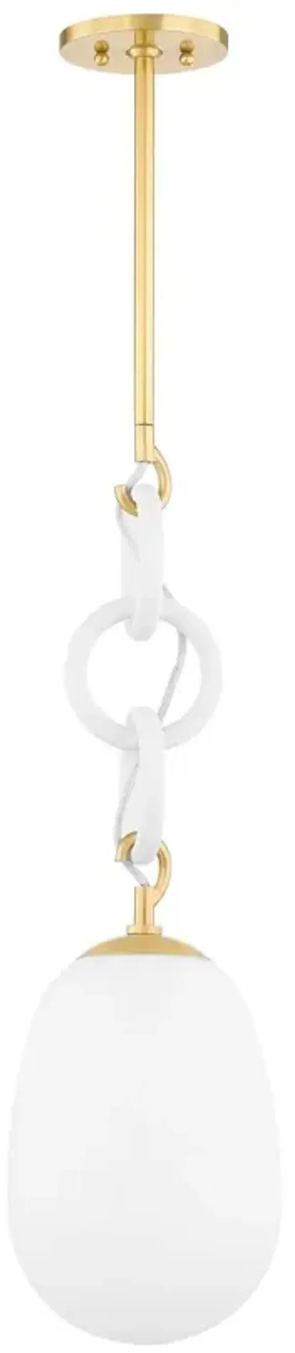 Marina Pendant - Aged Brass/Textured White - Eny Lee Parker for Mitzi