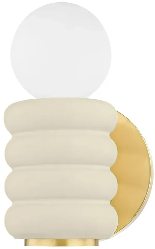Bibi Single Wall Sconce - Aged Brass/Antique Ivory - Eny Lee Parker for Mitzi