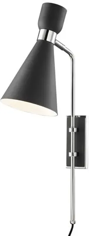 Winola Plug-In Wall Sconce - Black