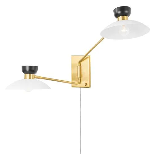 Willette Plug-In Wall Sconce - Gold