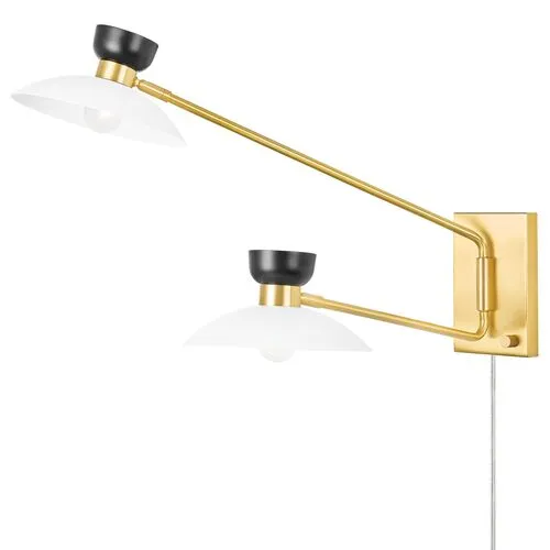 Willette Plug-In Wall Sconce - Gold