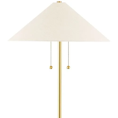 Maia Floor Lamp - Aged Brass/Textured Beige - Eny Lee Parker for Mitzi