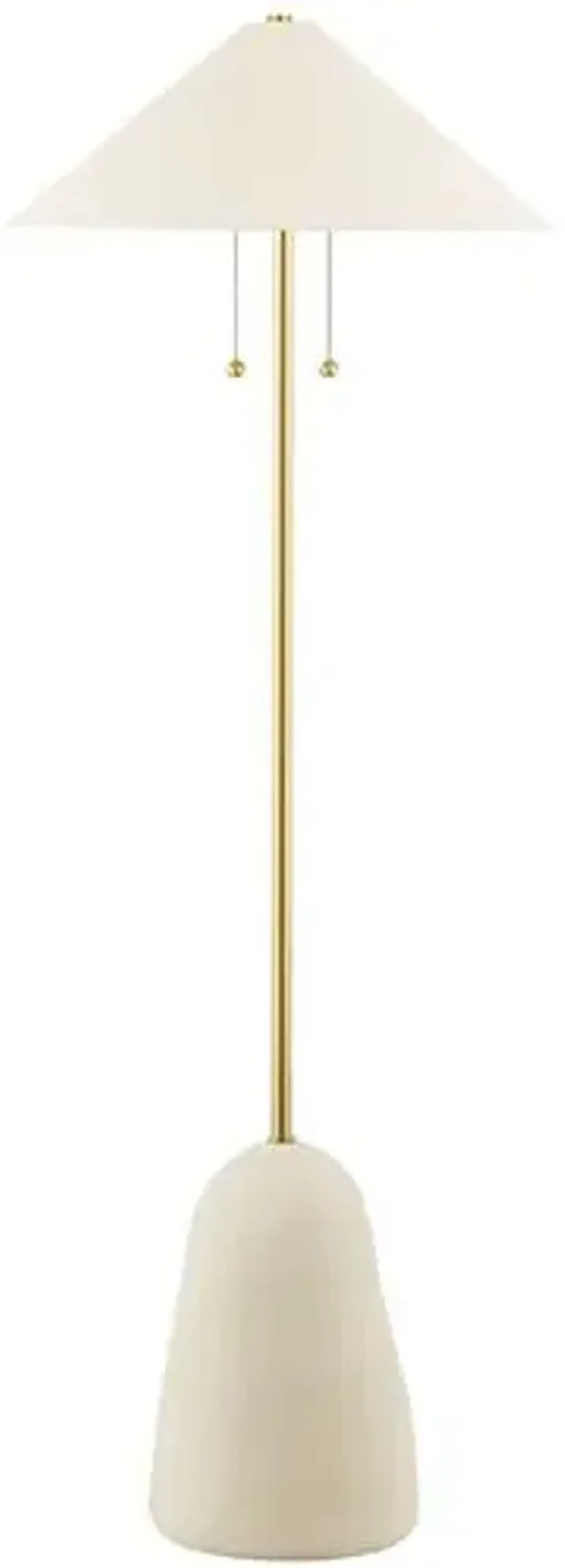 Maia Floor Lamp - Aged Brass/Textured Beige - Eny Lee Parker for Mitzi