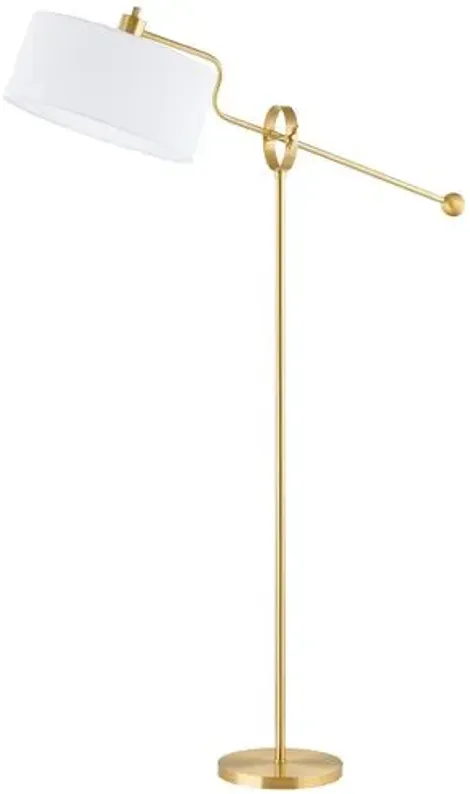 Martin Adjustable Floor Lamp - Aged Brass