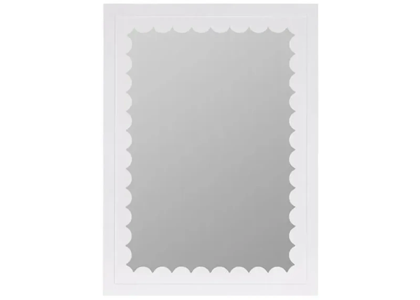 Gigi Scallop Wall Mirror - French White - Caitlin Wilson