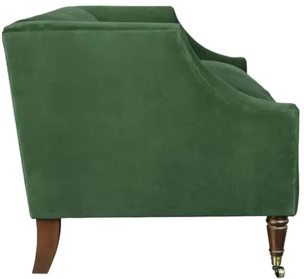 Gage Swoop-Arm Settee - Performance Velvet - Kim Salmela - Handcrafted - Green