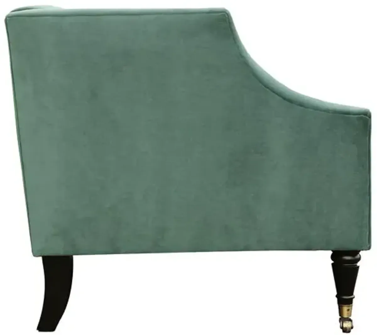 Gage Swoop-Arm Settee - Performance Velvet - Kim Salmela - Handcrafted - Blue