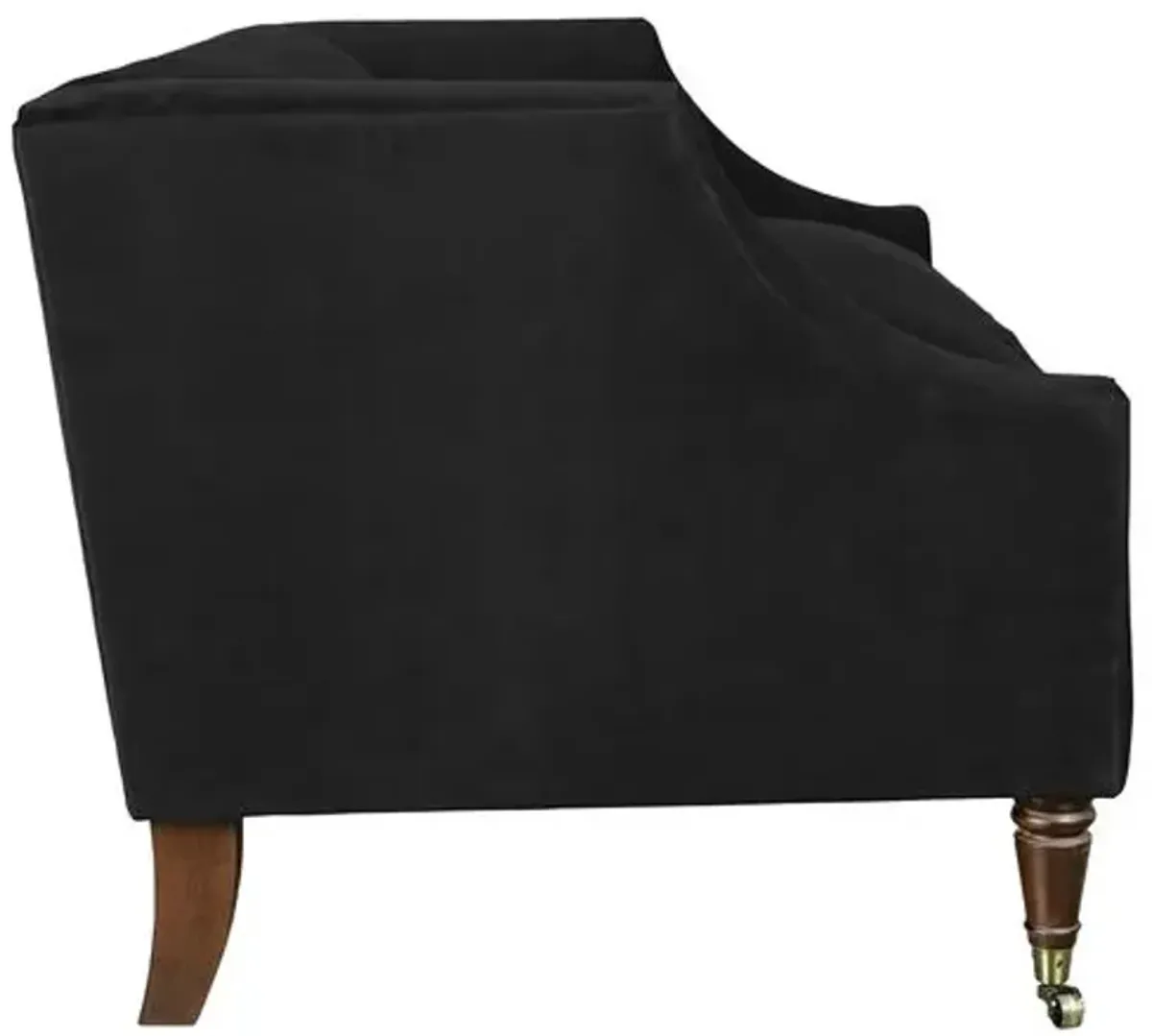 Gage Swoop-Arm Settee - Performance Velvet - Kim Salmela - Handcrafted - Black